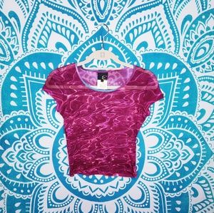 Just Cavalli Crop Top Sheer Pink 90s Y2K EUC